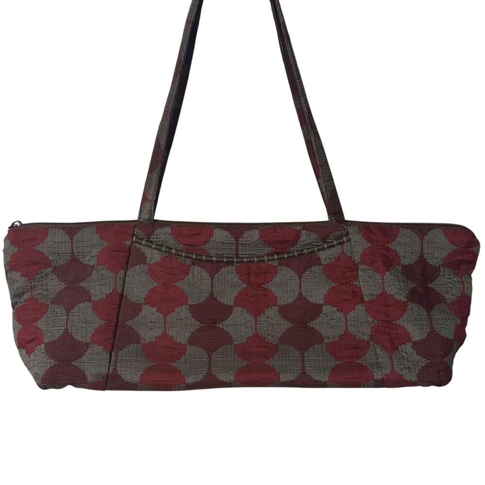 Maruca Millie Lu Rectangle Bag Sage Rust Plum Geometric Print East-West Purse